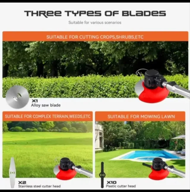 Decespugliatore telescopico ricaricabile con 2 batterie