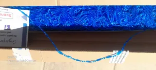 Tenda antimosche blu. PVC. Molto carina. Senza questo