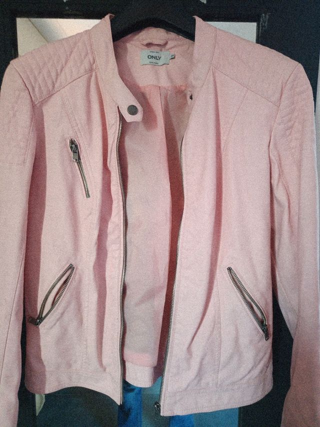 Giacca ecopelle Only rosa