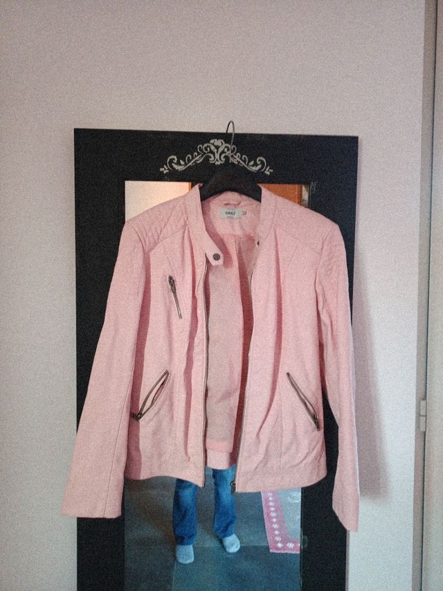 Giacca ecopelle Only rosa