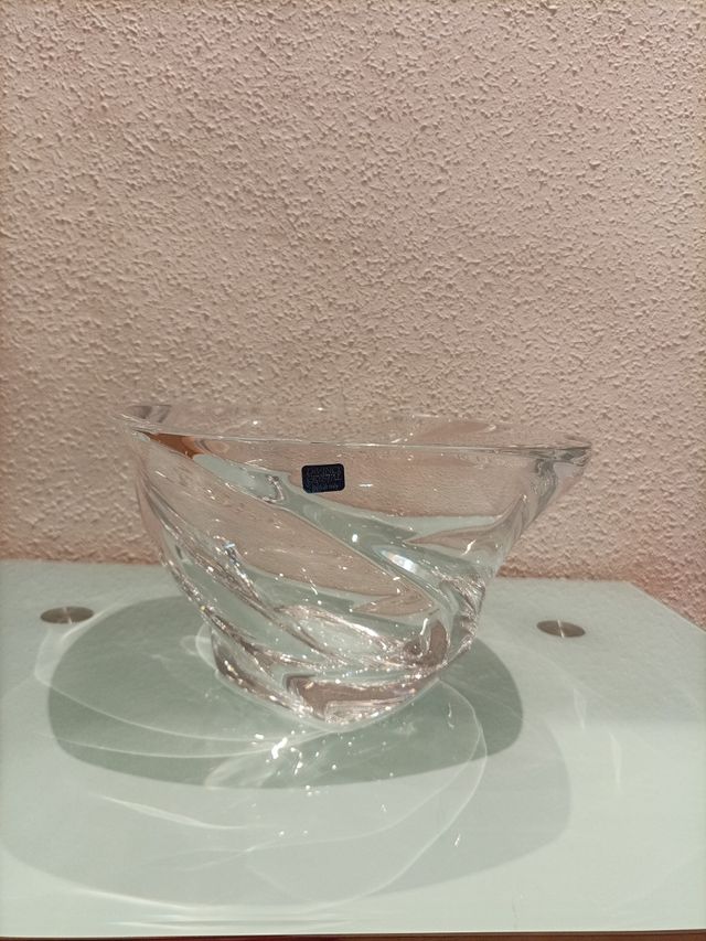 Jarrón vintage cristal centro mesa