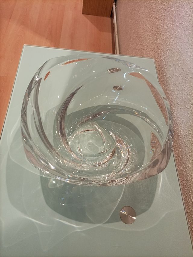 Jarrón vintage cristal centro mesa