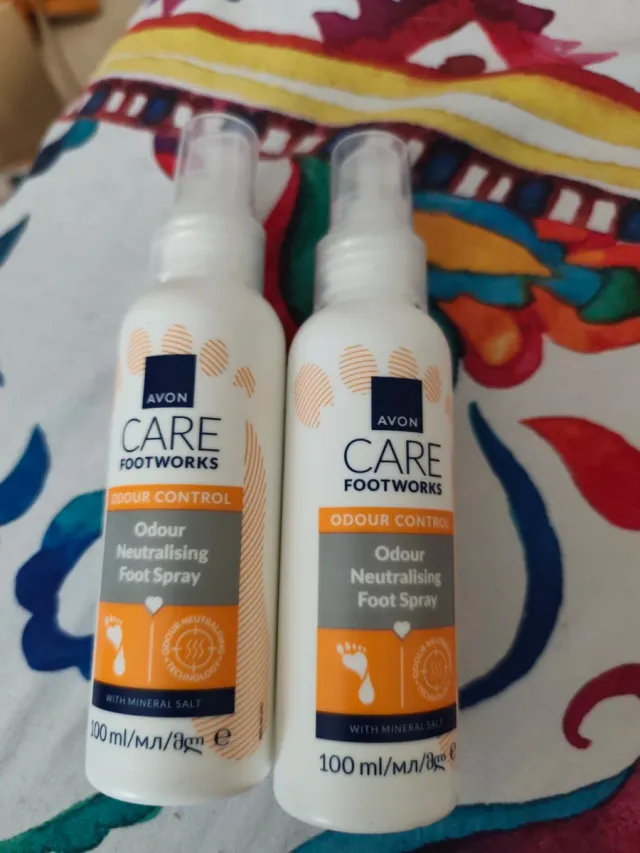 2x Avon Care Footworks Odour Control Spray
