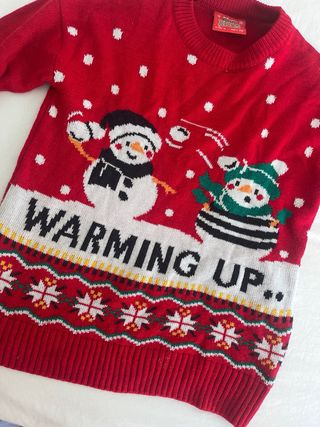 Jersey Navideño Rojo con Muñeco de Nieve