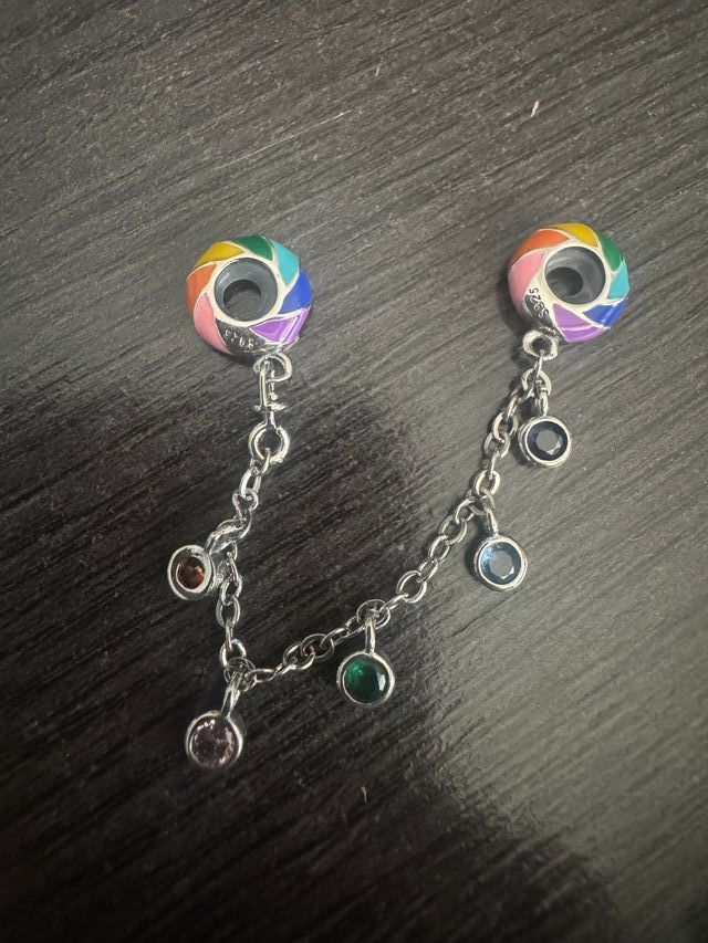 Cadena Seguridad Plata S925 Multicolor