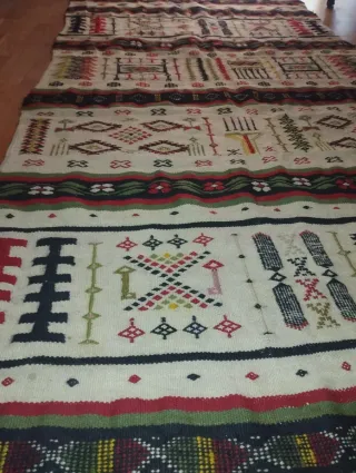 Tappeto Kilim Vintage Anni '50 Fatto a Mano