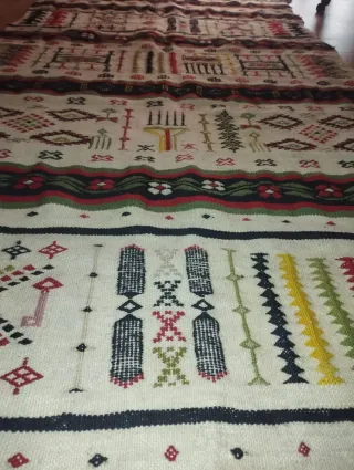 Tappeto Kilim Vintage Anni '50 Fatto a Mano