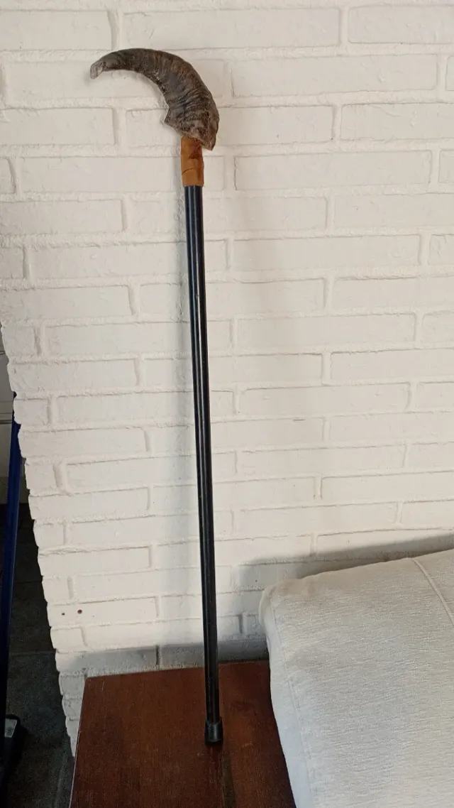Bastón con cuerno de cabra