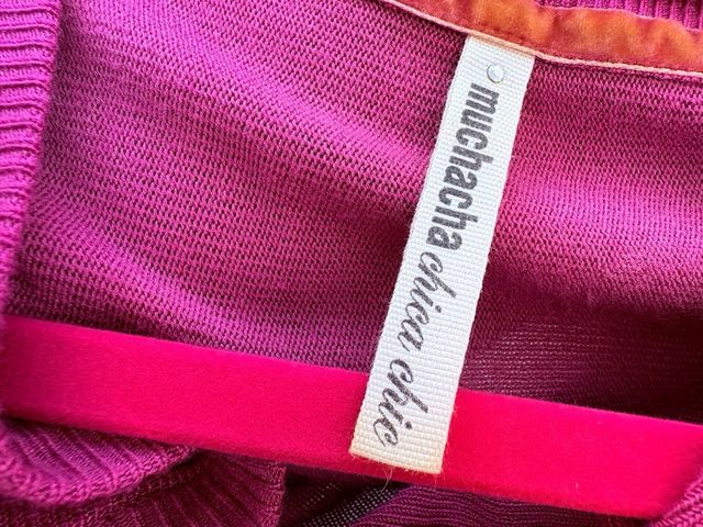 Vestido de punto midi rosa