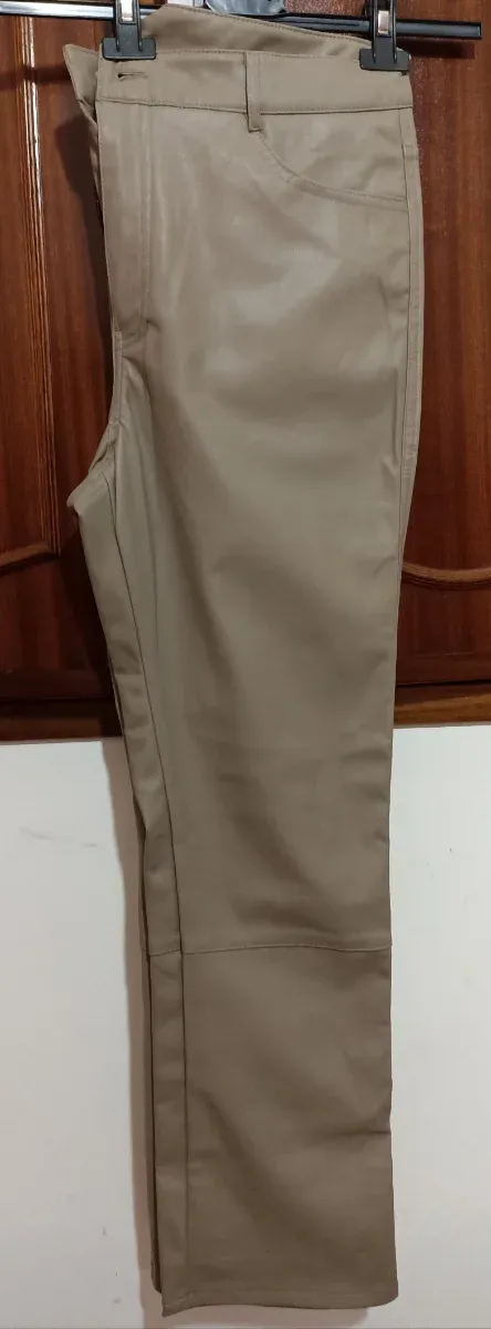 Pantaloni similpelle beige tortora