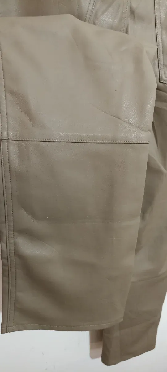 Pantaloni similpelle beige tortora