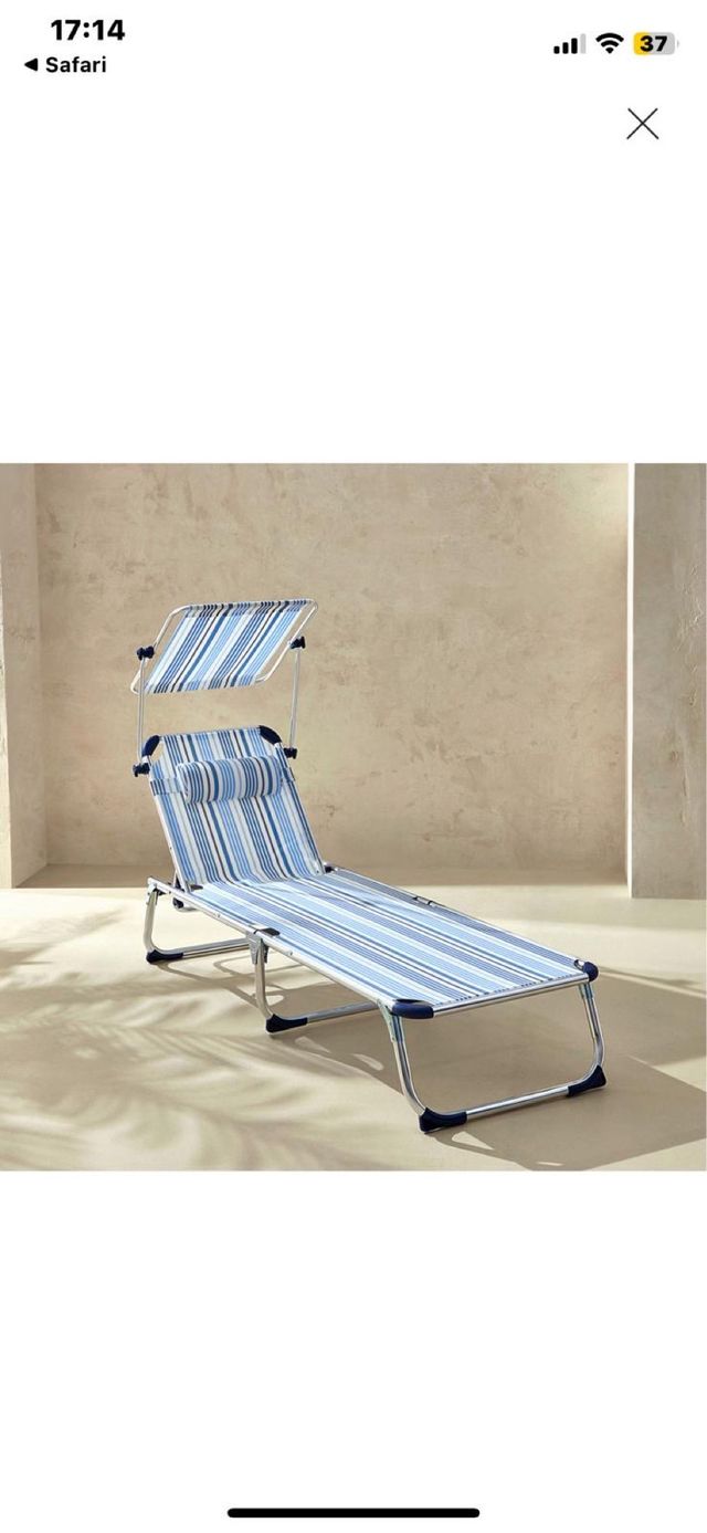 Tumbona plegable con parasol