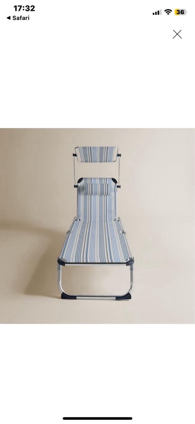 Tumbona plegable con parasol