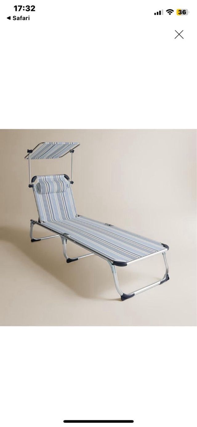 Tumbona plegable con parasol