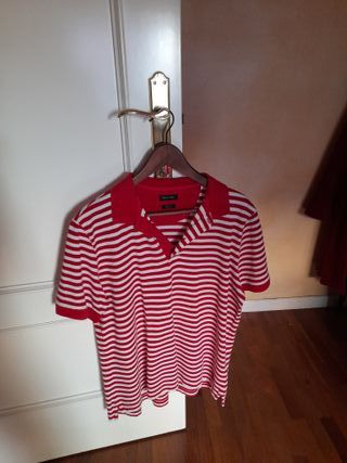 Polo Massimo Dutti Rayas Rojas y Blancas