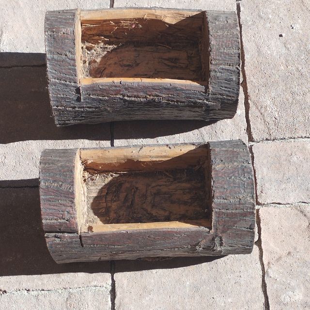 Tronchetti portafiori in legno