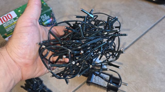 2 Catene Luci Natale 100 LED Multicolor nuove