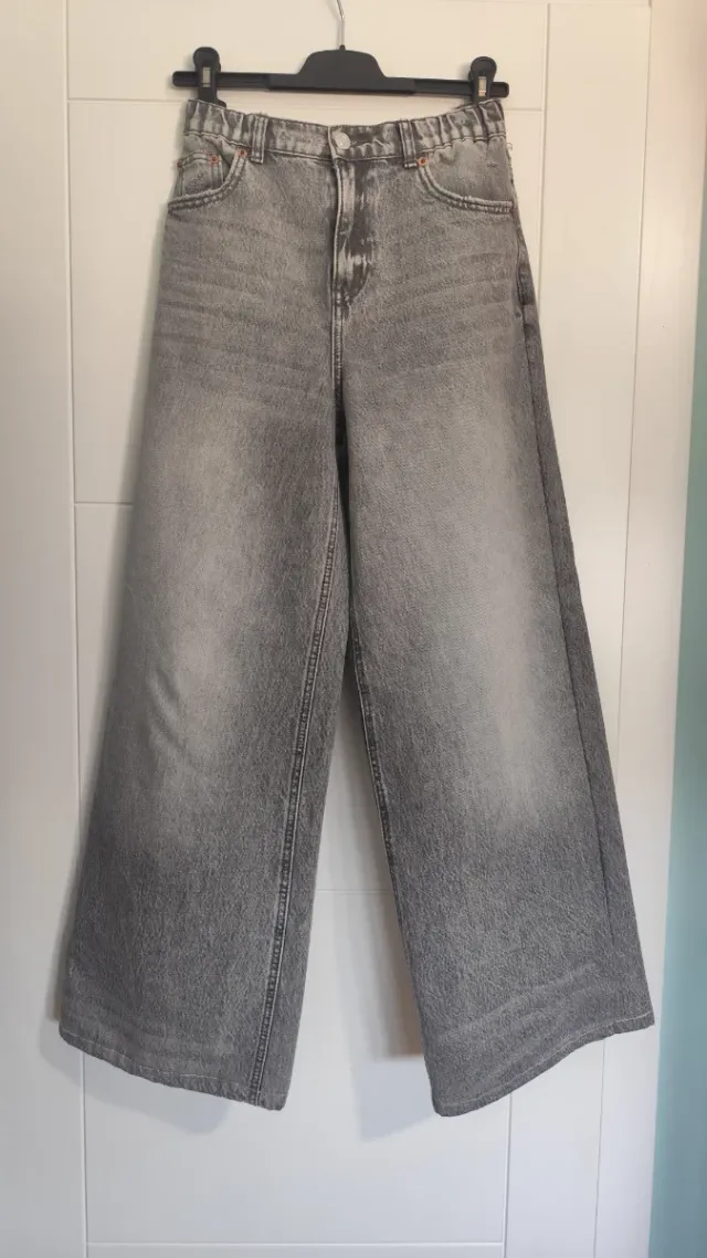 Pantalón wide leg gris D99