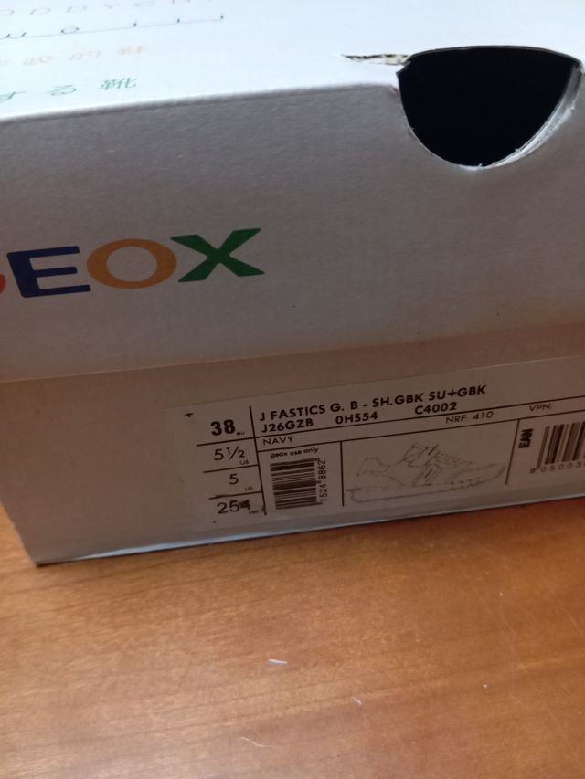 Zapatillas Geox Talla 38 Azul Marino y Plateado