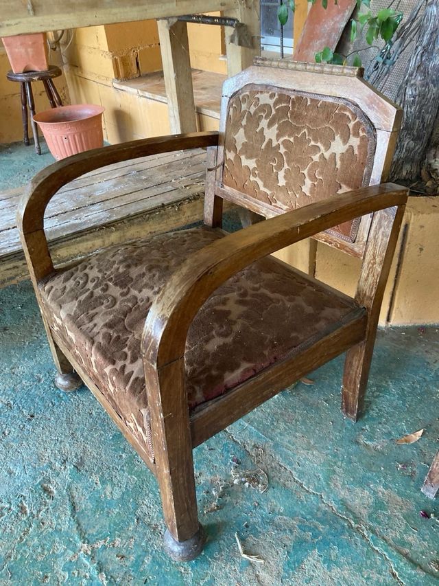 Descalzadora vintage tela y madera