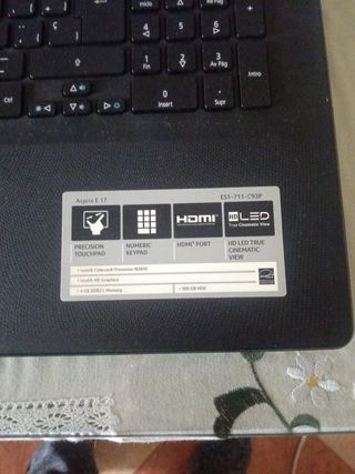 Portátil Acer Aspire 17 Negro