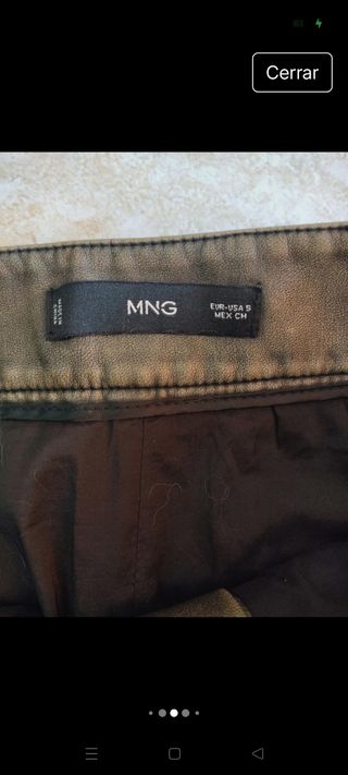 Falda verde oliva cuero falso