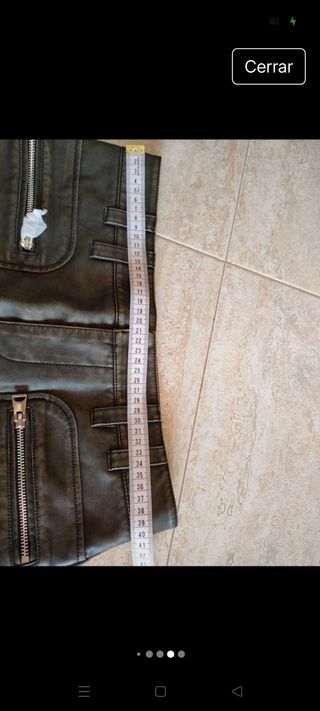 Falda verde oliva cuero falso