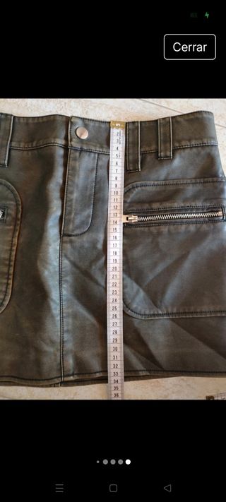 Falda verde oliva cuero falso