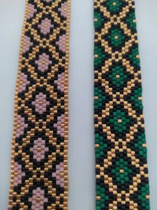 Pulsera Miyuki Tejida Diseño Geométrico