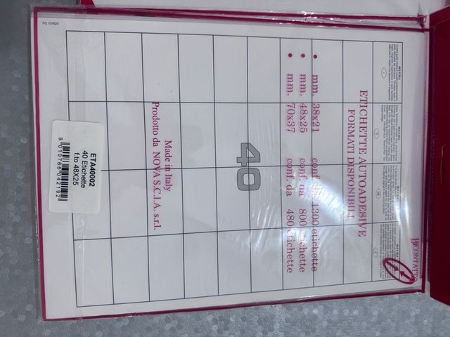 Etichette Autoadesive A4 - 20 Fogli