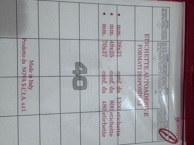 Etichette Autoadesive A4 - 20 Fogli