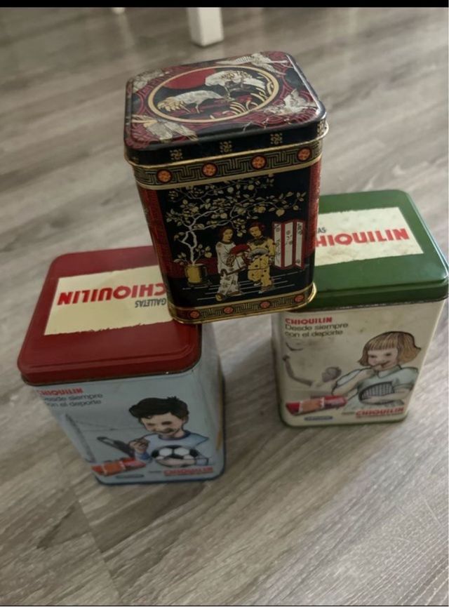 Lote 3 Cajas Metálicas Galletas Chiquilín