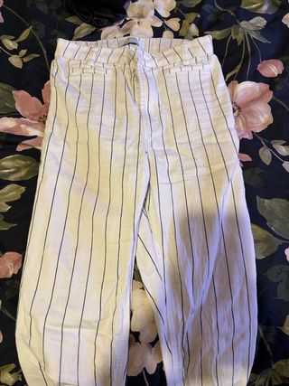 Pantalones blancos rayas Talla 38
