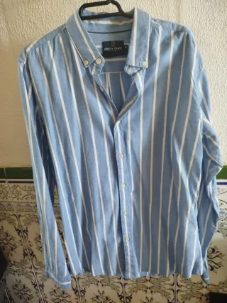 Camisa de rayas azul y blanca Green Coast Talla M