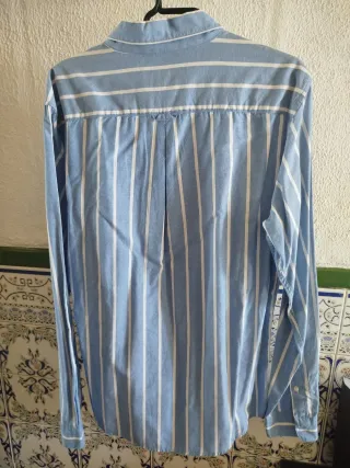 Camisa de rayas azul y blanca Green Coast Talla M