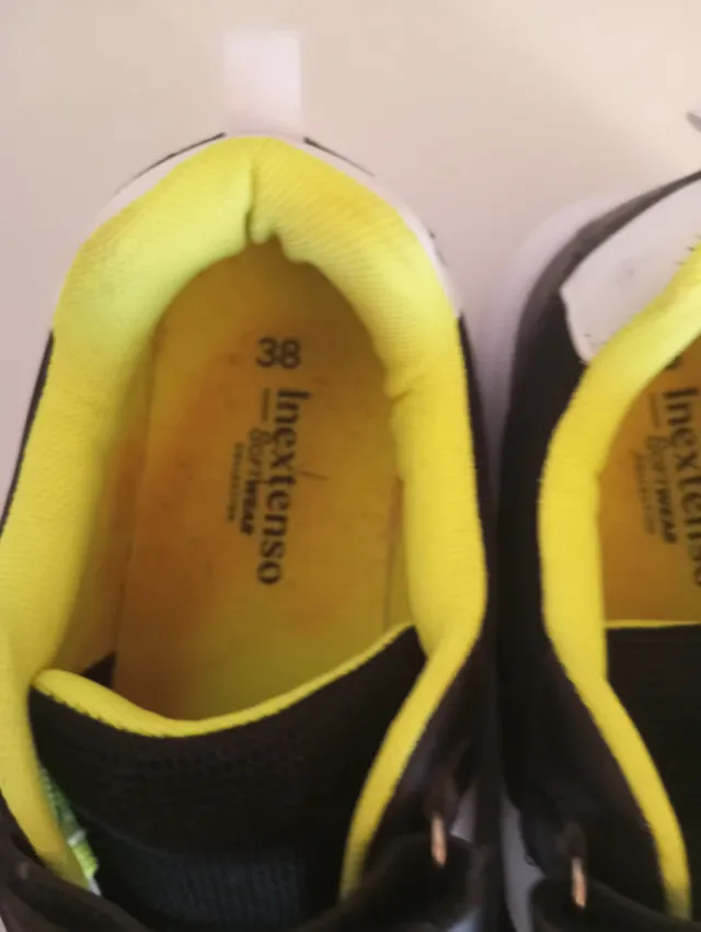 Playeros Mujer Talla 38 Negro y Blanco