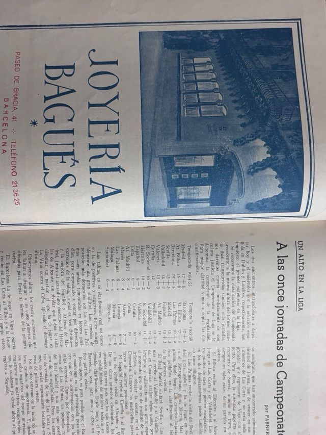 FC Barcelona ANTIGUA REVISTA ORIGINAL 26/11/1955