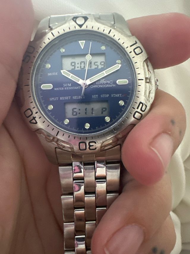 Reloj Tempic Cronógrafo Digital Analógico Azul