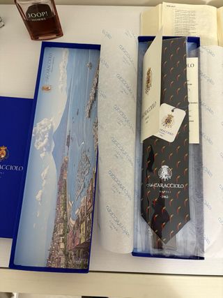 Cravatta Caracciolo Napoli corni rossi sartoria