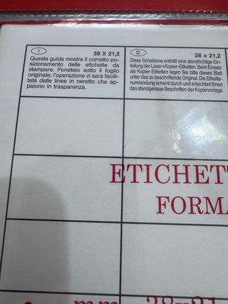 Etichette autoadesive A4 20 fogli