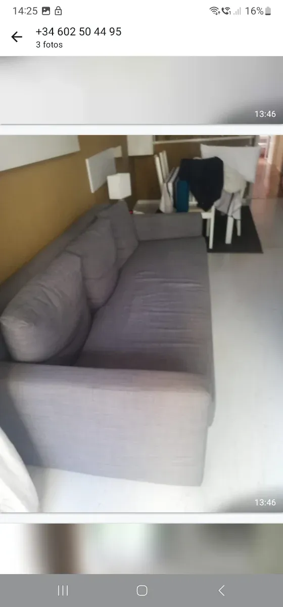 Sofá Cama Gris Grande