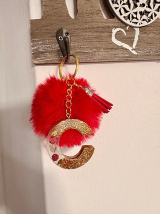 Portachiavi resina lettera C