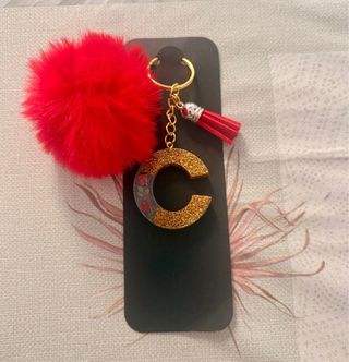 Portachiavi resina lettera C