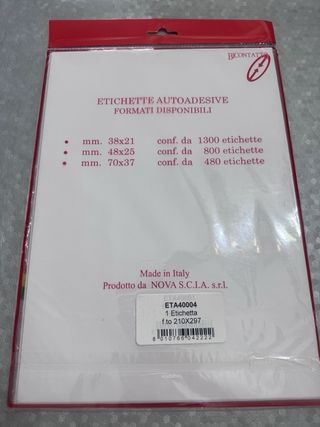 Etichette Autoadesive A4 20 Fogli