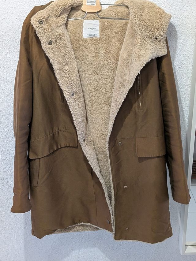 Parka Mango forrada verde oliva Talla M