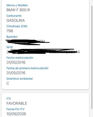 BMW F800R Blanca y Azul.