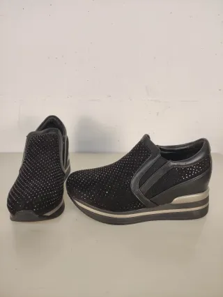 Sneakers con zeppa donna nere