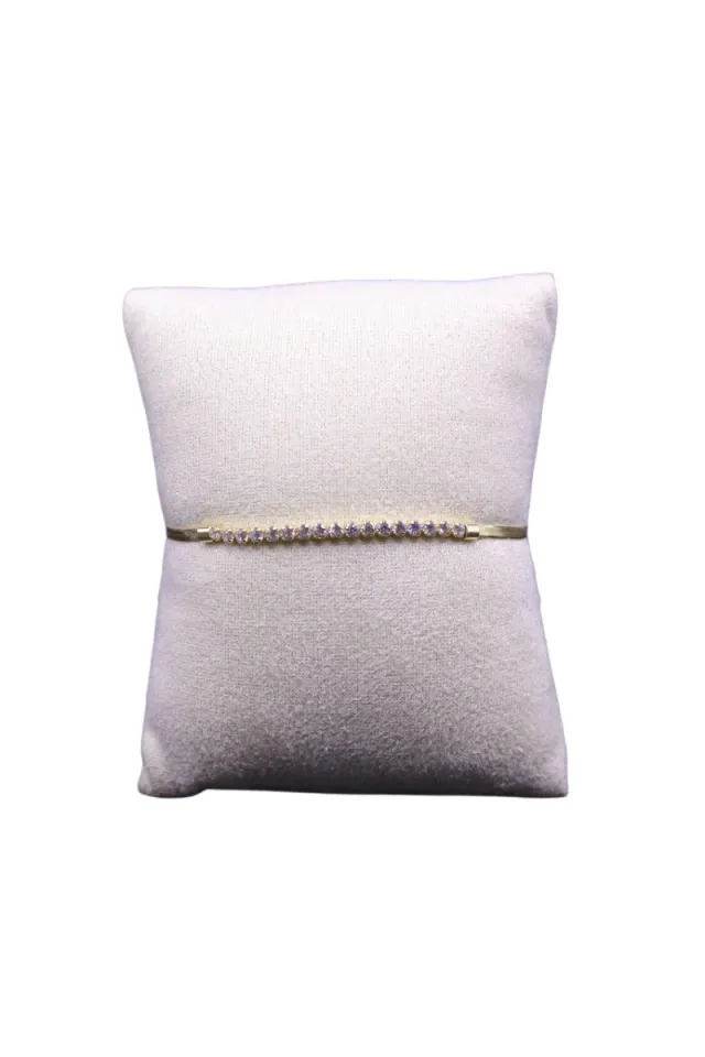 Pulsera de plata de ley 925 con circonitas .