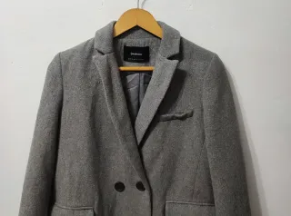 Abrigo largo gris Stradivarius mujer Talla M