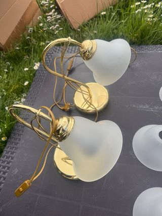 Lampadario oro e vetro